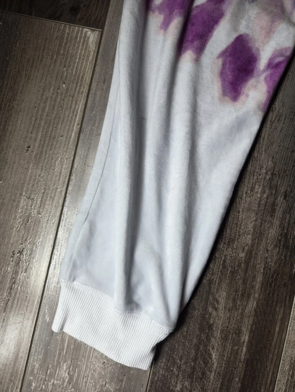Justice Girls' Black & Purple Tie-Dye Velour Joggers Size Large 12/14 EUC